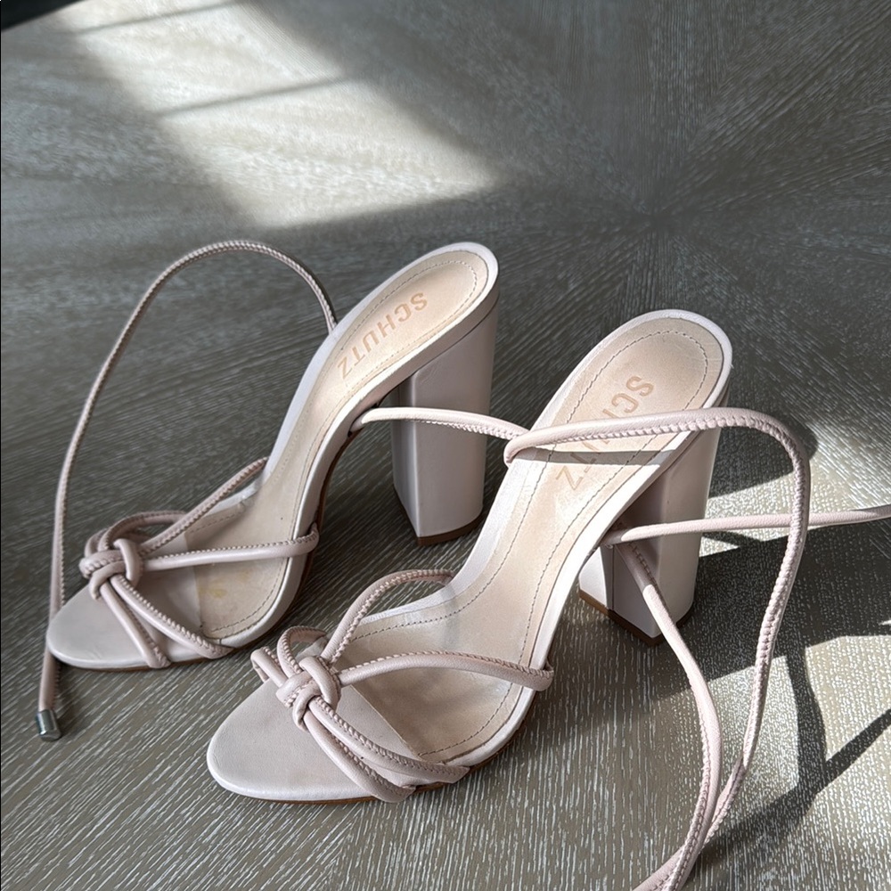 Schutz Women's Cream Strappy Sandals - Picture 3 of 5